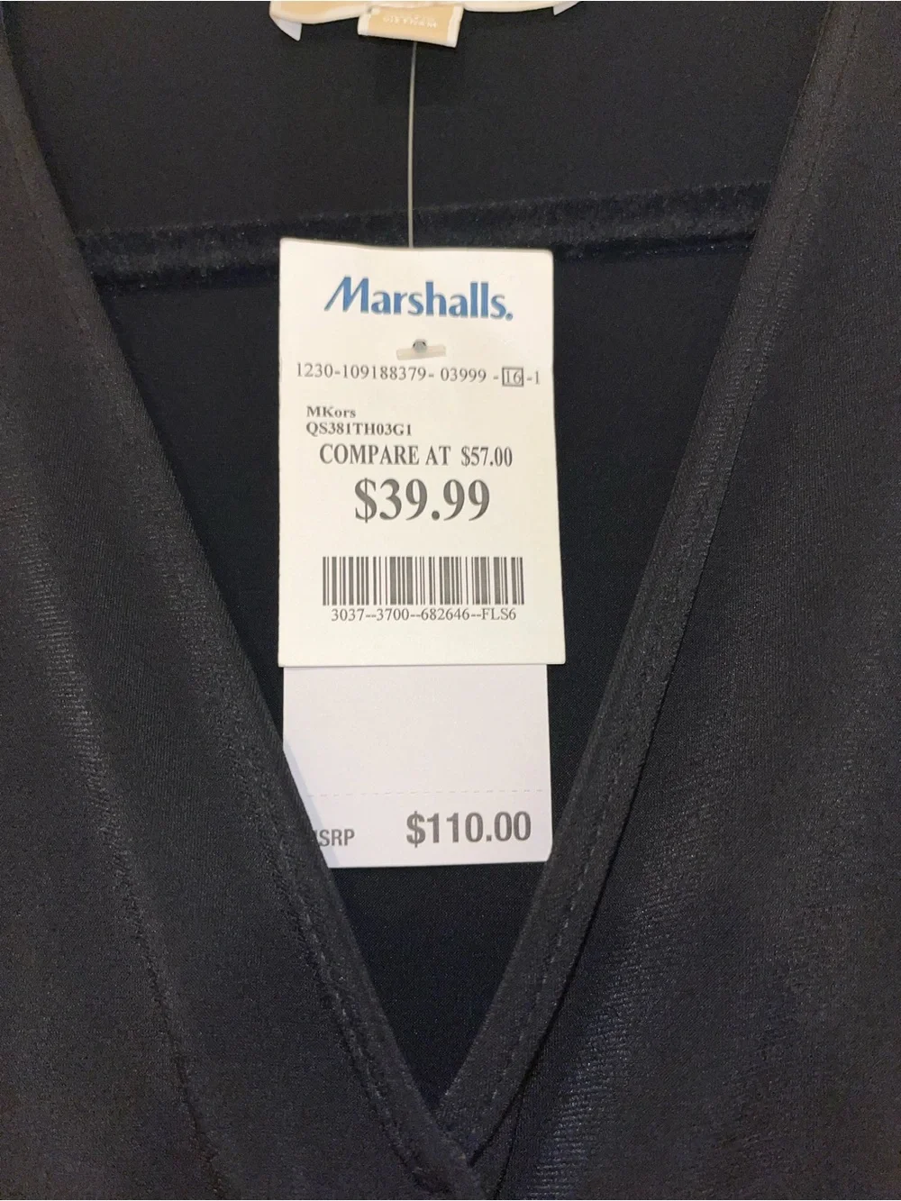 Michael Kors Black Sleeveless Dress V Neck With Gold Ring Decal NWT